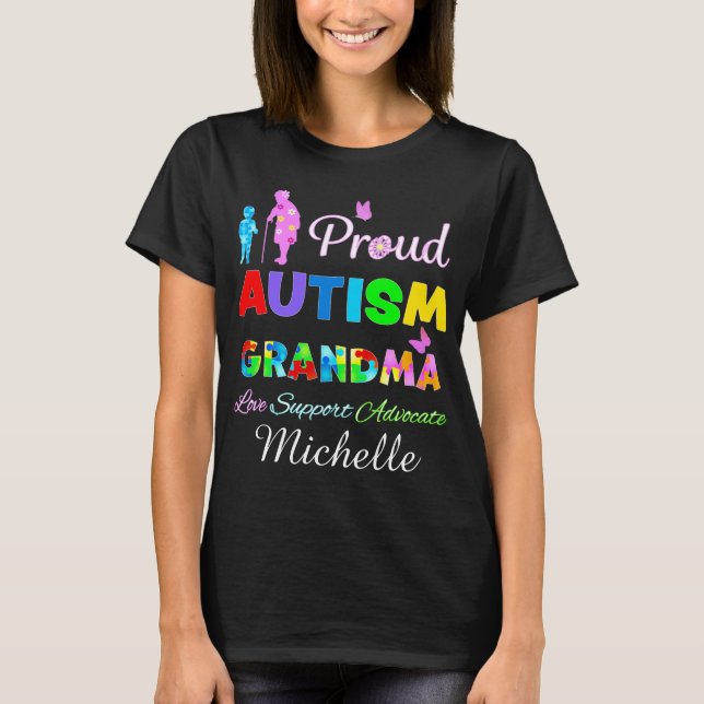 Proud Autism Grandma T Shirt (Framsida)