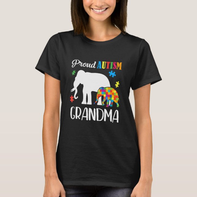 Proud Autism Grandma T Shirt (Framsida)