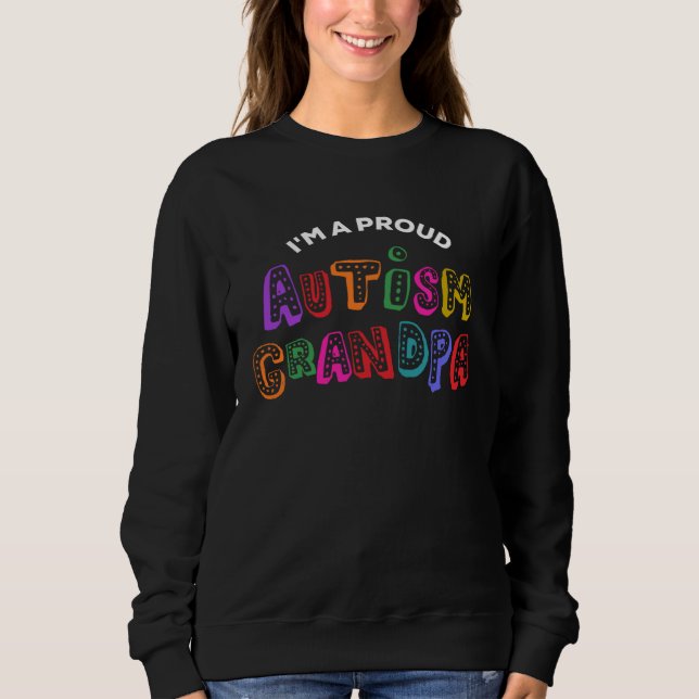 Proud Autism Grandpa Autism Awareness Day & Month T Shirt (Framsida)