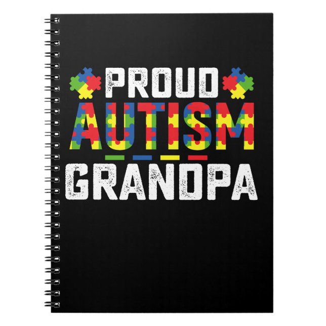 Proud Autism Grandpa Awareness Autistic Family Anteckningsbok (Framsidan)