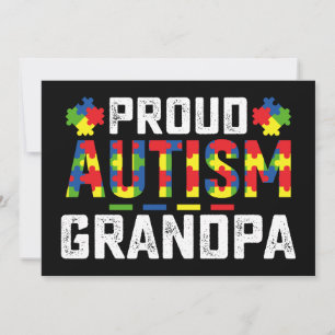 Proud Autism Grandpa Awareness Autistic Family Inbjudningar