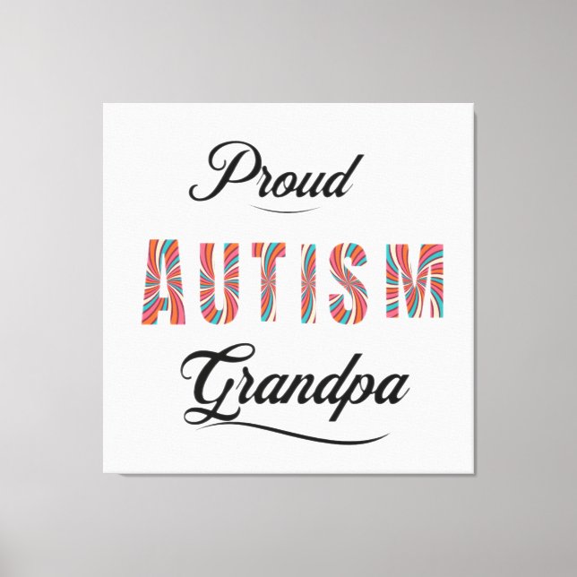 Proud autism grandpa  canvastryck (Framsida)