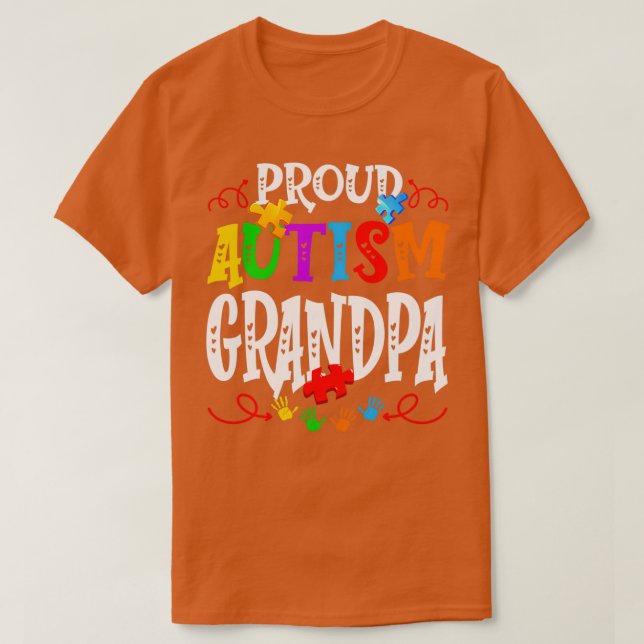 Proud Autism Grandpa Funny Autism Awareness Family T Shirt (Design framsida)