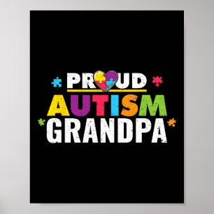 Proud Autism Grandpa Ribbon Puzzle Biet Poster