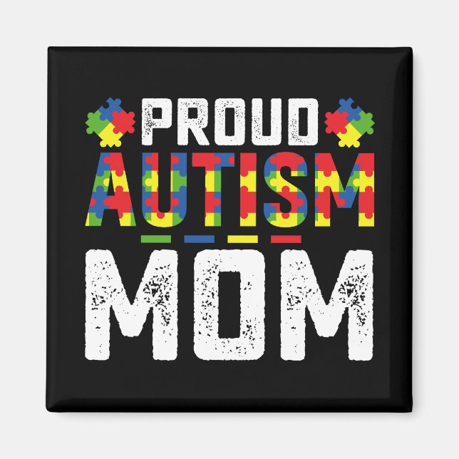Proud Autism Mamma Awareness Autistic Family Magnet (Framsidan)