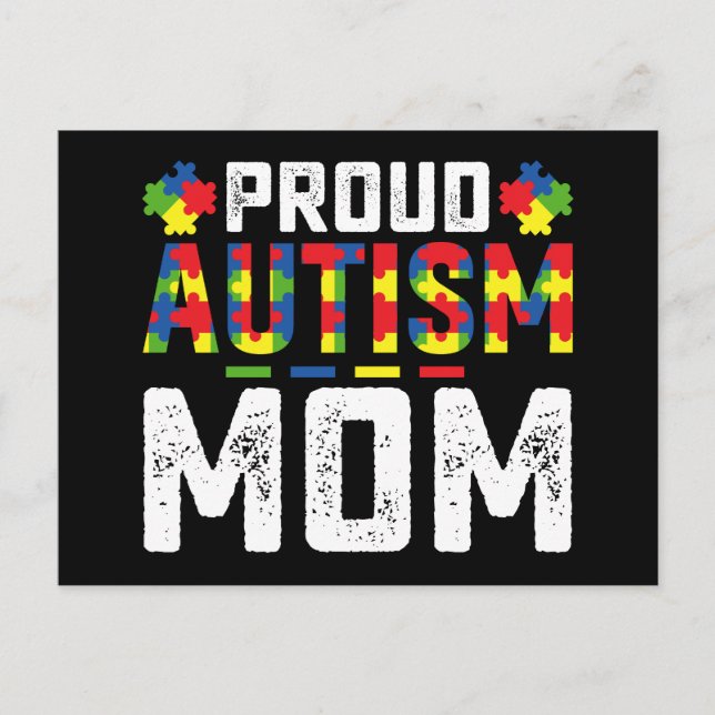 Proud Autism Mamma Awareness Autistic Family Vykort (Framsida)
