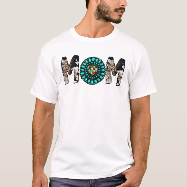 Proud Autism Mamma Bear Mor Autistic Awareness Mo T Shirt (Framsida)