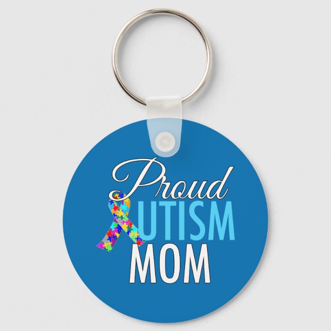 Proud Autism Mamma Bevacker Blue Nyckelring (Framsida)