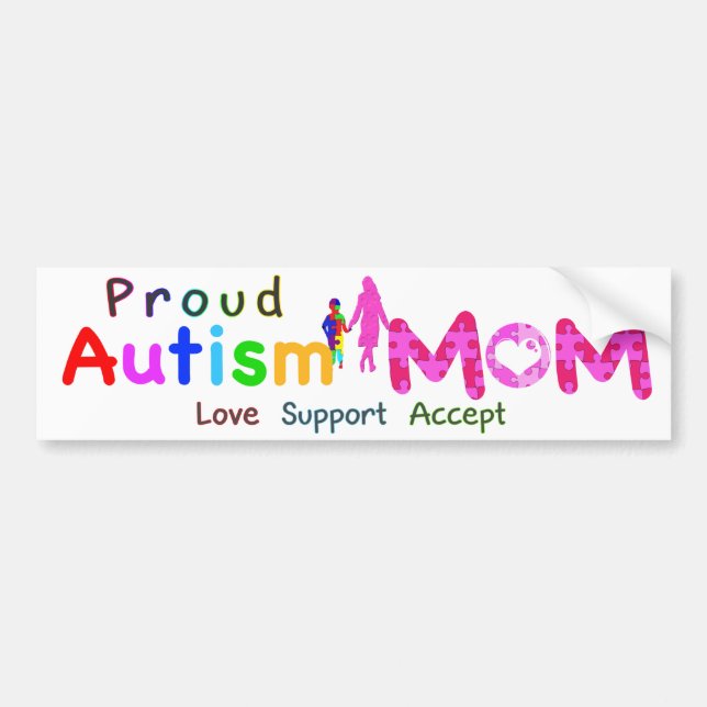 Proud Autism Mamma Bildekal (Framsidan)
