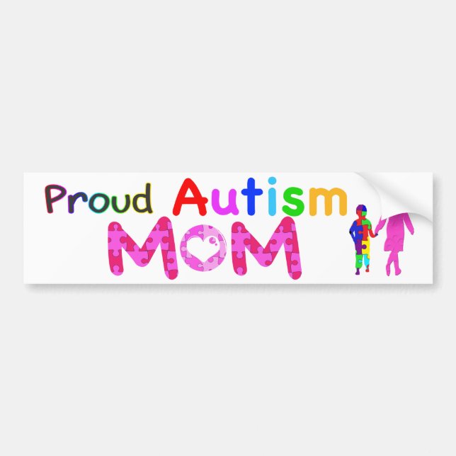 Proud Autism Mamma Bildekal (Framsidan)