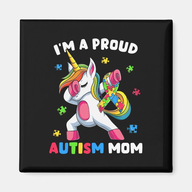 Proud Autism Mamma Dab Dance Magnet (Framsidan)