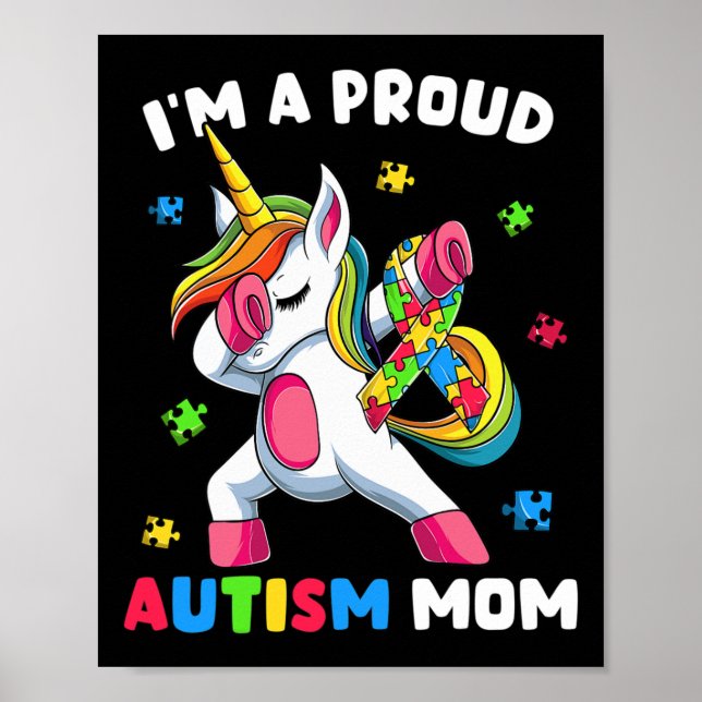 Proud Autism Mamma Dab Dance Poster (Framsidan)
