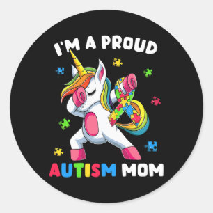 Proud Autism Mamma Dab Dance Runt Klistermärke