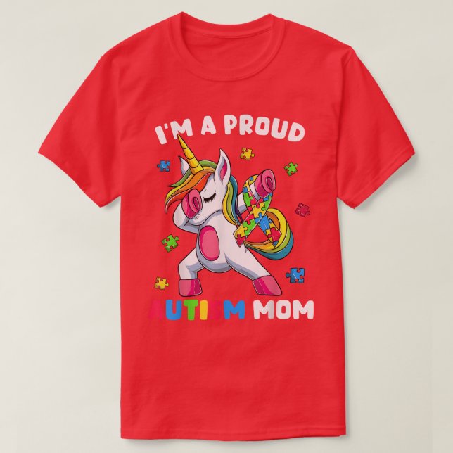 Proud Autism Mamma Dab Dance s, Women's Dabbing Un T Shirt (Design framsida)