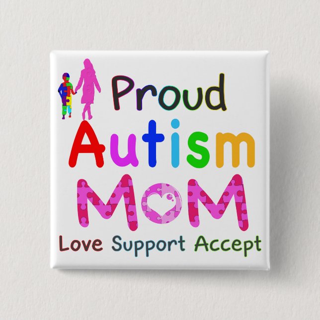 Proud Autism Mamma Knapp (Framsida)