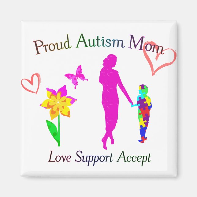 Proud Autism Mamma Magnet (Framsidan)