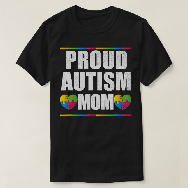 Proud Autism Mamma Mor vid det autistiska barnet T Shirt (Design framsida)