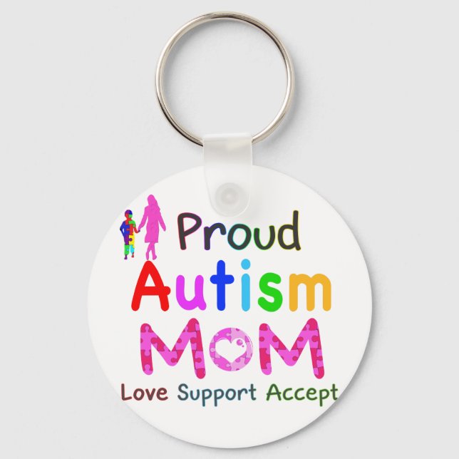 Proud Autism Mamma Nyckelring (Framsida)