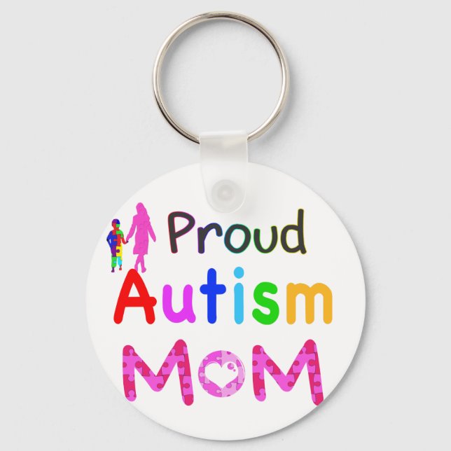 Proud Autism Mamma Nyckelring (Framsida)