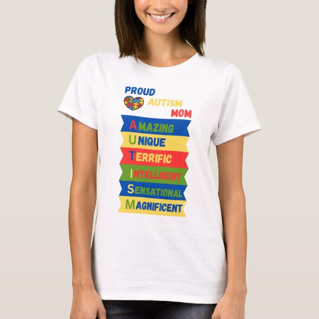 Proud autism mamma t shirt (Framsida)