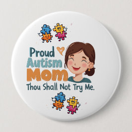 Proud Autism Mom Badge Pin Button Badge Knapp