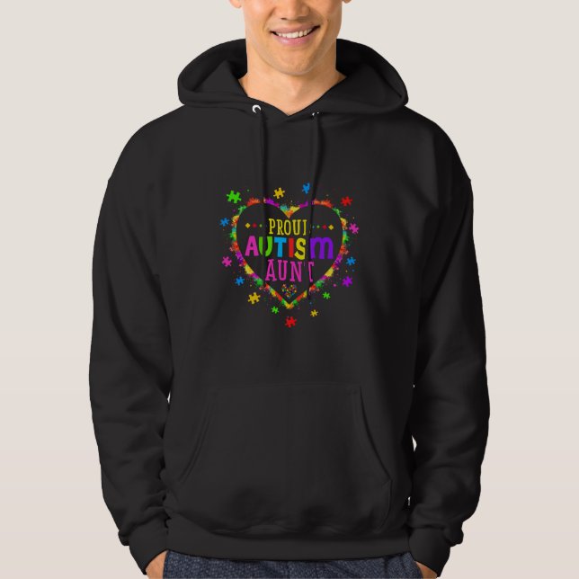 Proud Autism Moster-familjens matchande support fö Hoodie (Framsida)