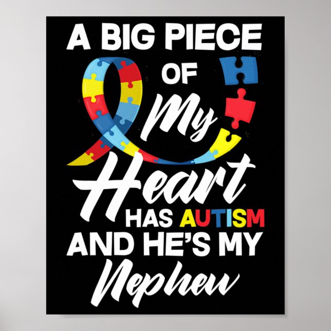 Proud Autism Moster onkel Autistic Nephew Autism A Poster (Framsidan)