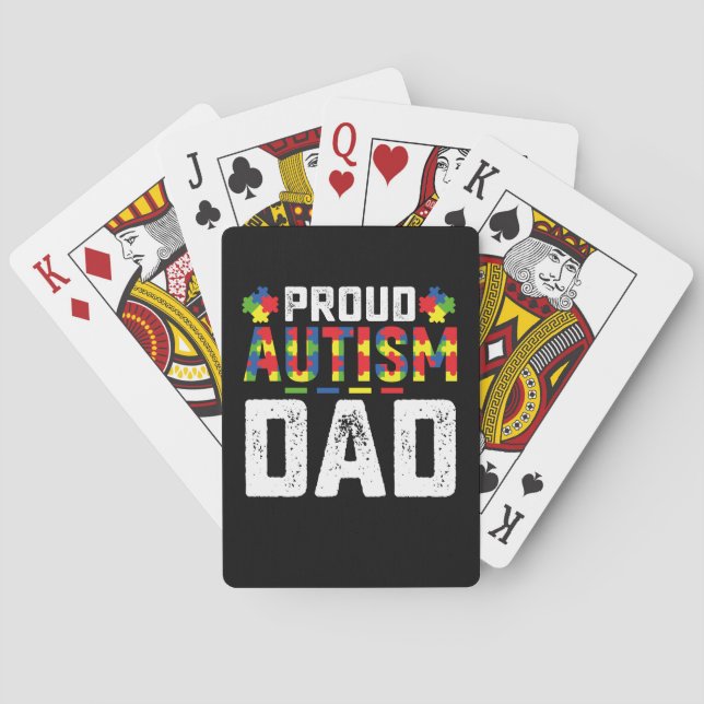 Proud Autism Pappa Awareness Autistic Family Casinokort (Baksidan)