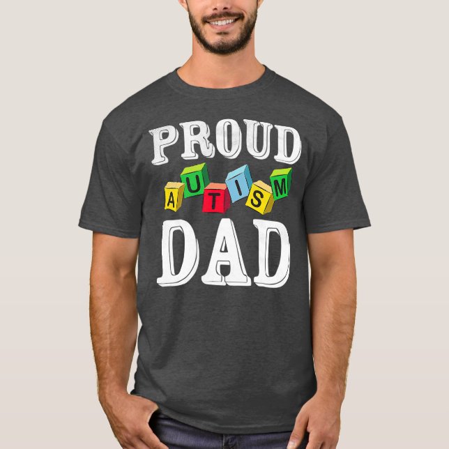 Proud Autism Pappa för det autistiska Pappa Far T Shirt (Framsida)