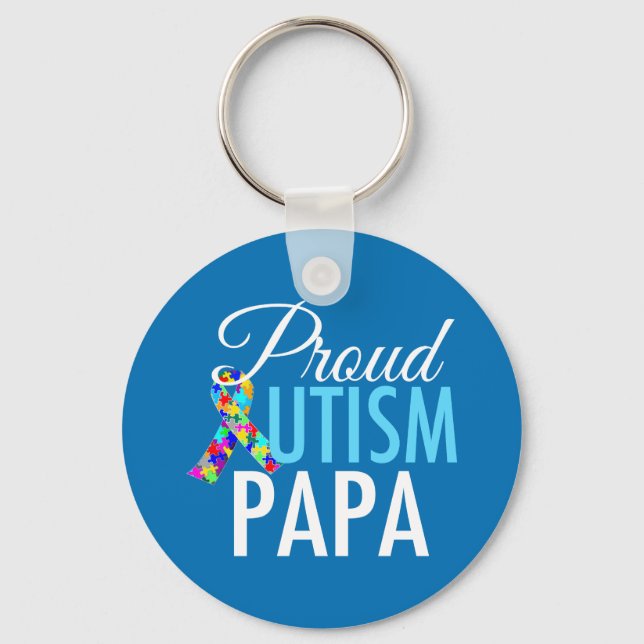 Proud Autism Pappa Nyckelring (Framsida)