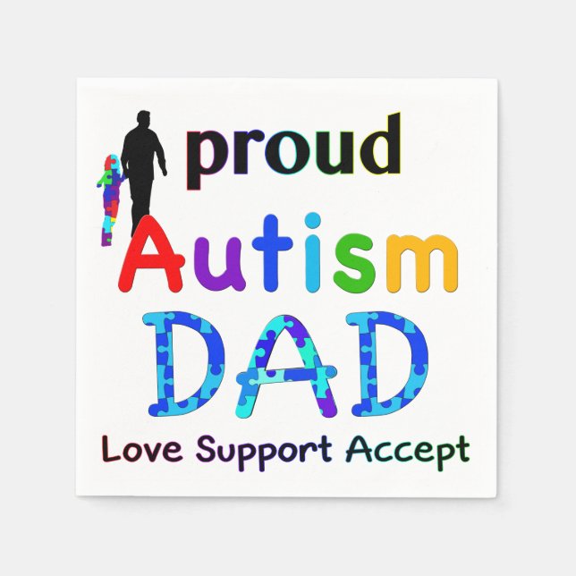 Proud Autism Pappa Pappersservett (Framsidan)