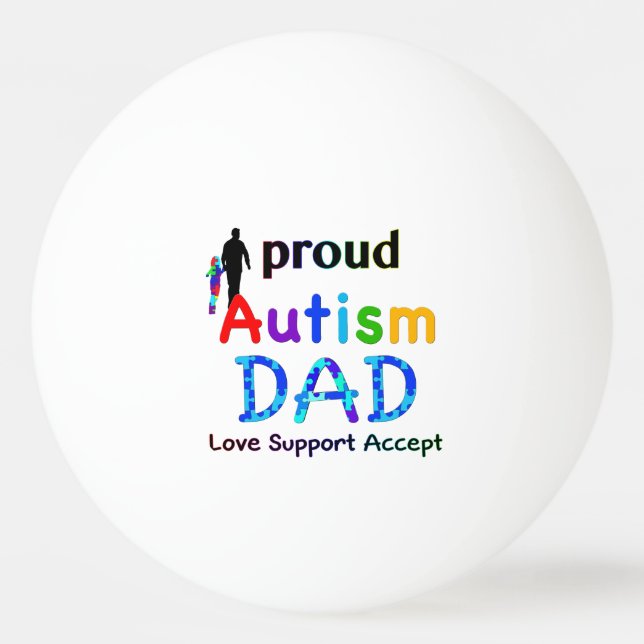 Proud Autism Pappa Pingisboll (Baksidan)