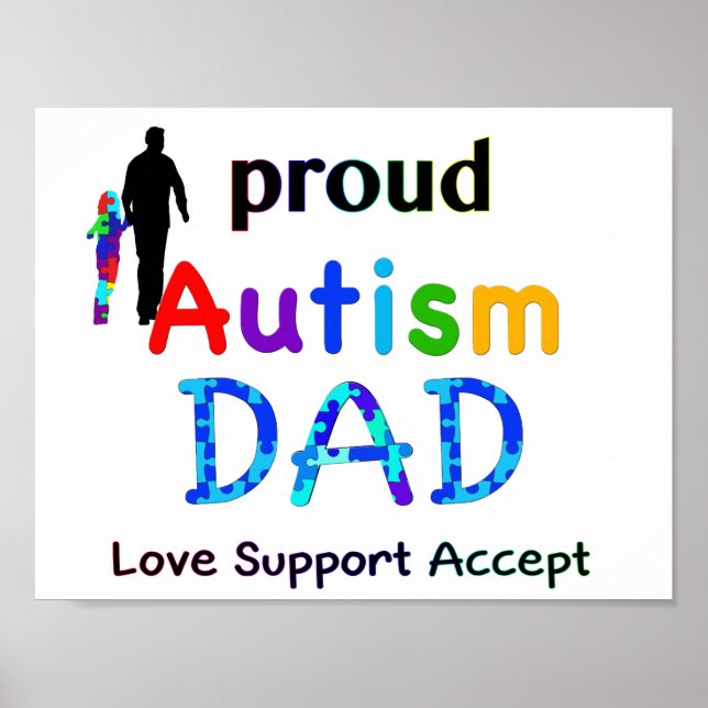 Proud Autism Pappa Poster (Framsidan)