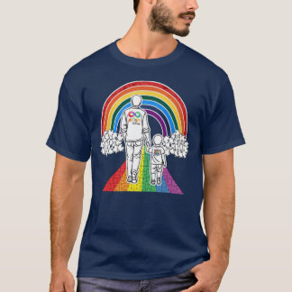 Proud Autism Pappa | Walting the Rainbow Puzzle Vä T Shirt