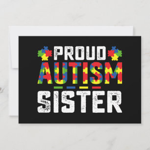 Proud Autism Sister Awareness Autistic Family Inbjudningar