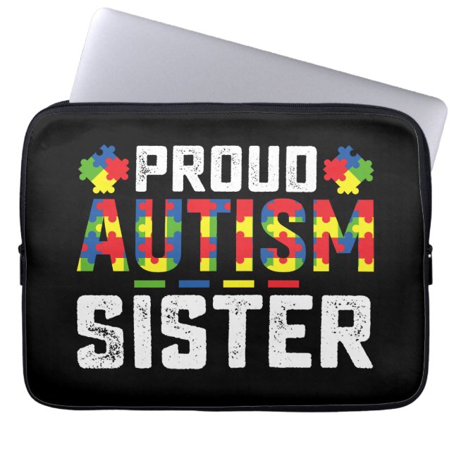 Proud Autism Sister Awareness Autistic Family Laptop Fodral (Framsidan)