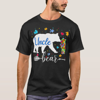 Proud Autism Uncle Bear Puzzle Autism Uncle Awaren T Shirt