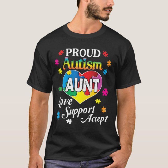 Proud Autistic Moster Kärlek Support Accepterar hj T Shirt (Framsida)