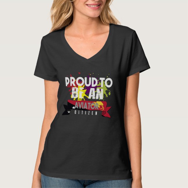 Proud aviator citizen Profession career worker wor T Shirt (Framsida)