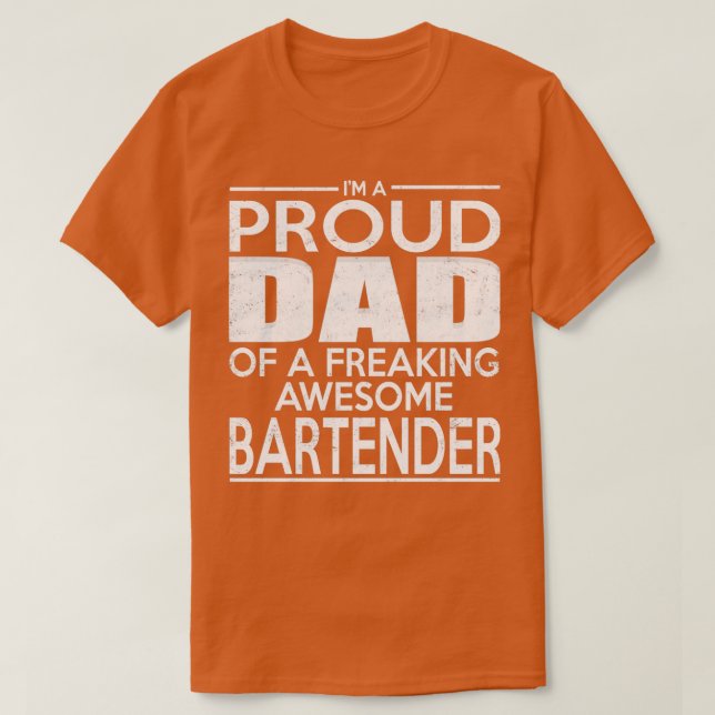 Proud Bartender Pappa T Shirt (Design framsida)