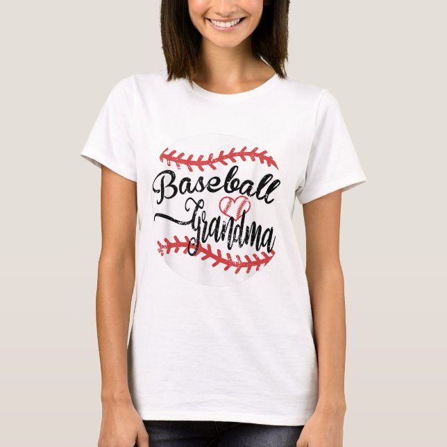 Proud Baseball Grandma T Shirt (Framsida)