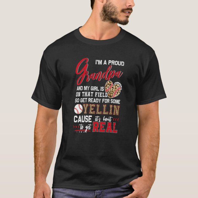 Proud Baseball Grandpa Baseball-familjmatchning T Shirt (Framsida)