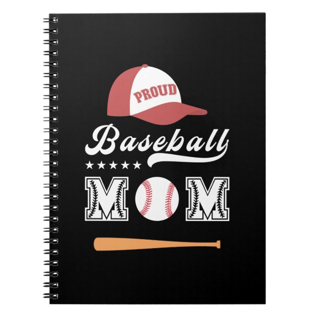 Proud Baseball Mamma Anteckningsbok (Framsidan)