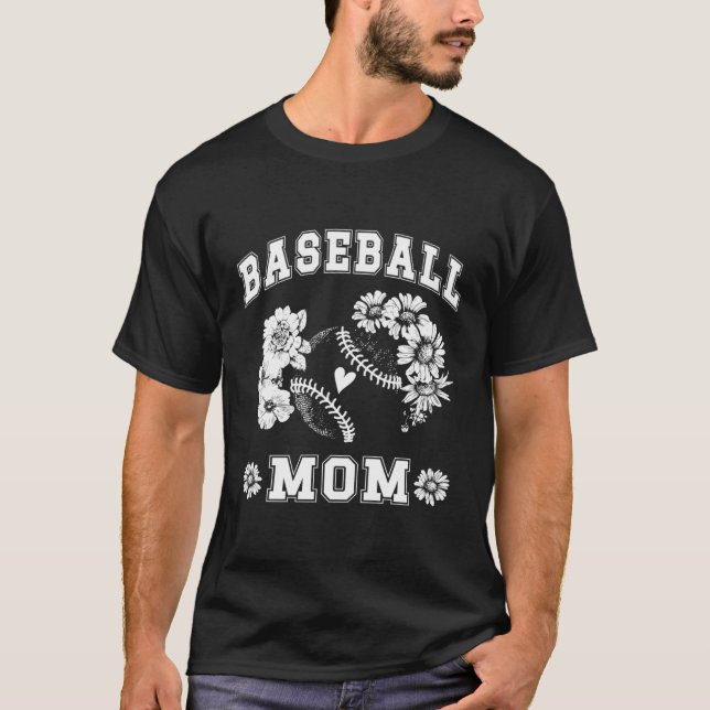 Proud Baseball Mamma T Shirt (Framsida)