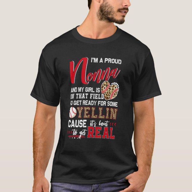 Proud Baseball Nonna Baseball-familjmatchning T Shirt (Framsida)