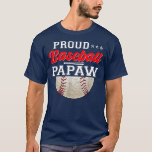 Proud Baseball Papaw Boll Vintage Fars dag T Shirt