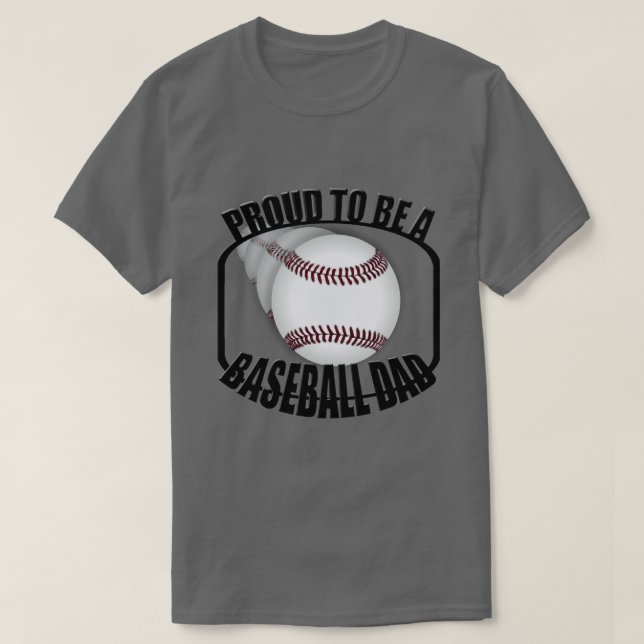 Proud Baseball Pappa Manar Charcol Basic T-Shirt (Design framsida)