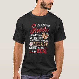 Proud Baseball Stepfather Baseball-familjmatchning T Shirt