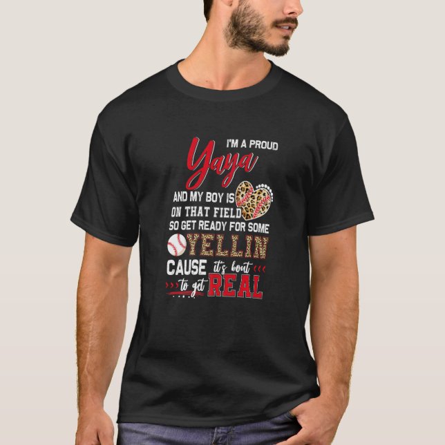 Proud Baseball Yaya Baseball Family Matching T Shirt (Framsida)