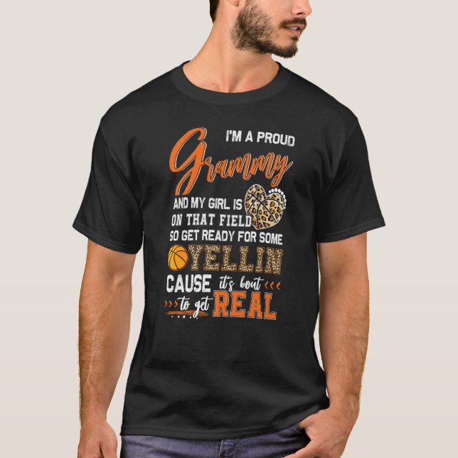 Proud Basketball Grammy Basketball-familjmatchning T Shirt (Framsida)